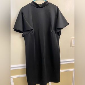 Ashley Stewart nwt Plus size 22-24 Black Midi dress w/ zipper down back.